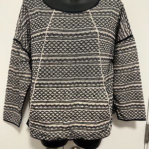 Madewell - Size L Black & White Knit Top